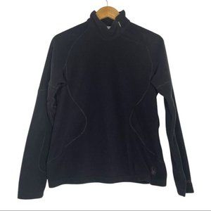Spyder?Womens Pull Over?Top Black Mock Neck Fleece Size 12